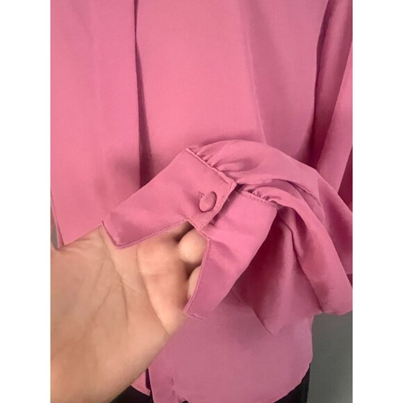 Vintage Blouse by Josephine in Mauve Pink size M L retro 1980s women long sleeve - Picture 8 of 9